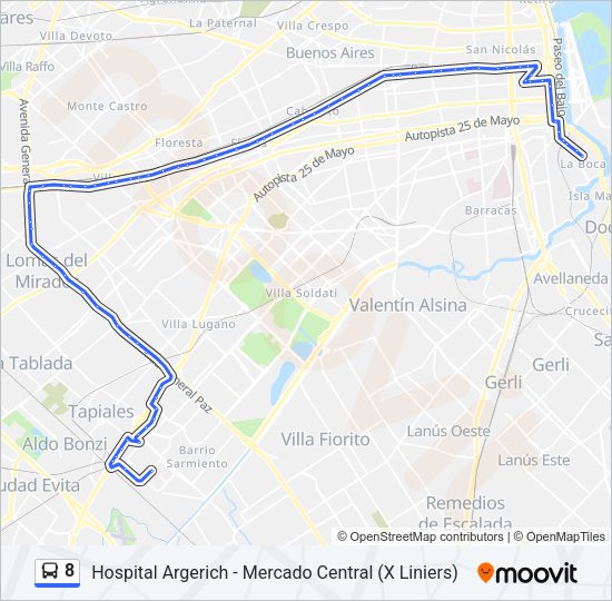 8 Colectivo Line Map