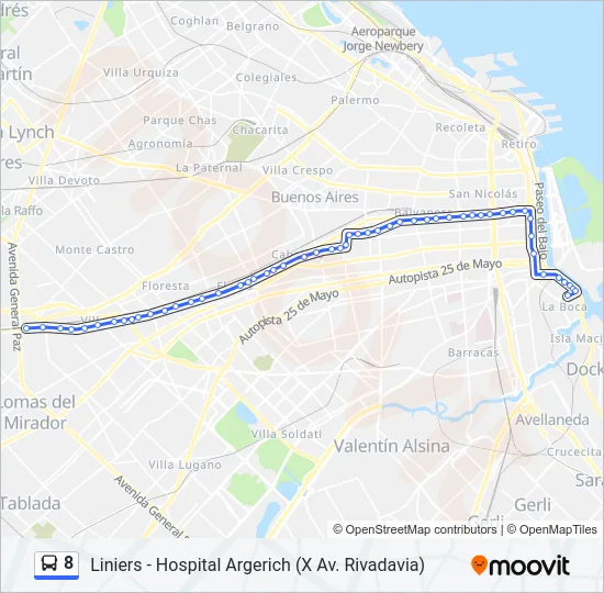 8 Colectivo Line Map