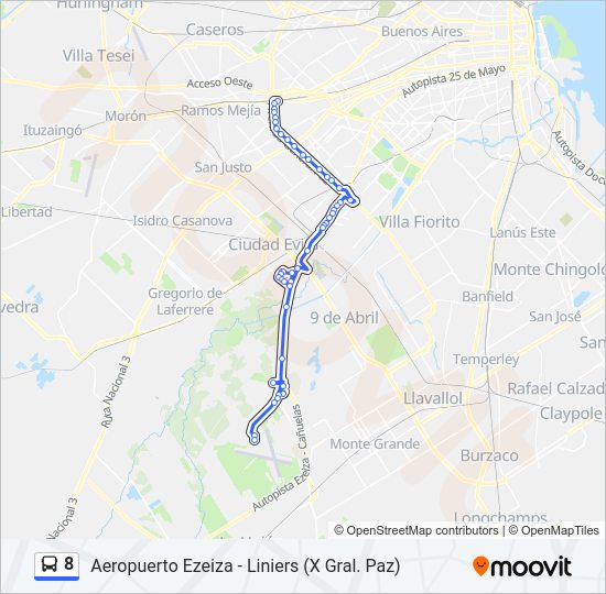 Mapa de 8 de Colectivo