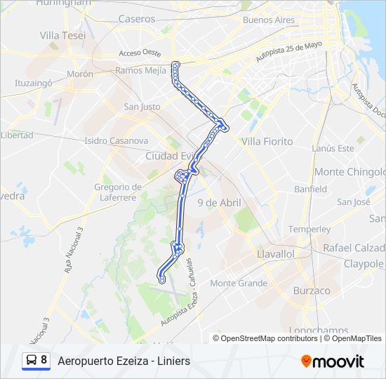 8 Colectivo Line Map