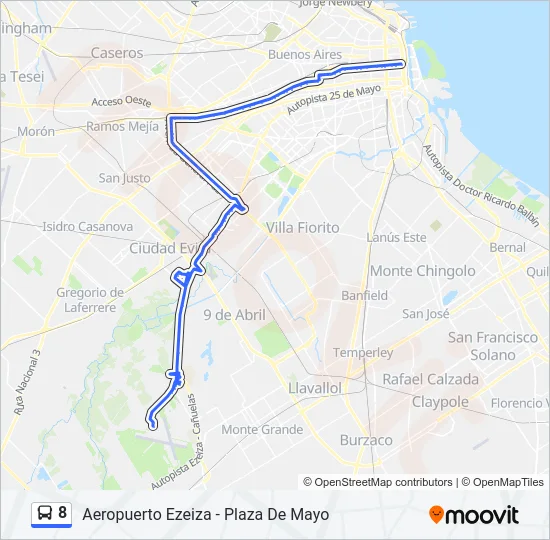 8 Colectivo Line Map