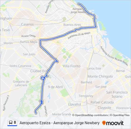Mapa de 8 de Colectivo