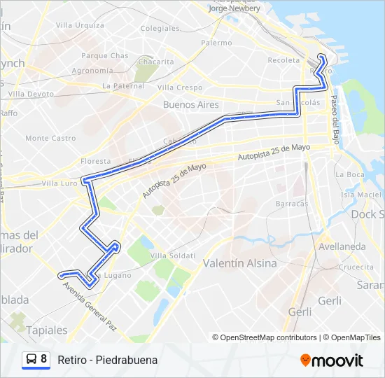 8 Colectivo Line Map