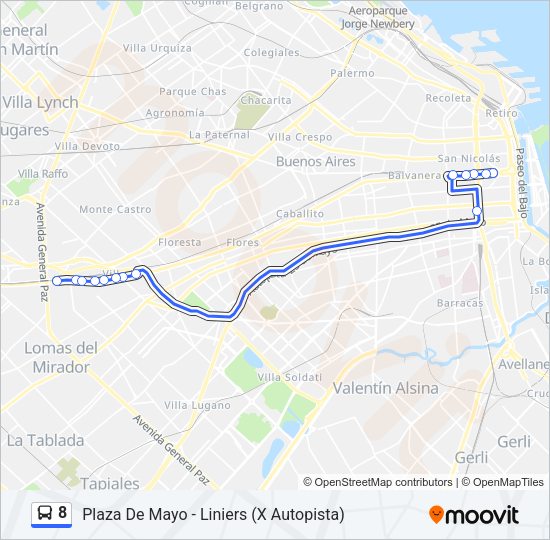 Mapa de 8 de Colectivo