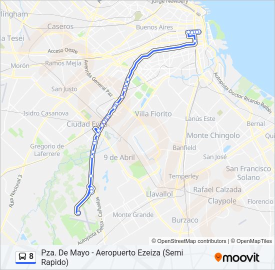 8 Colectivo Line Map
