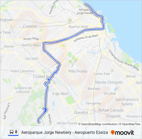 8 Colectivo Line Map