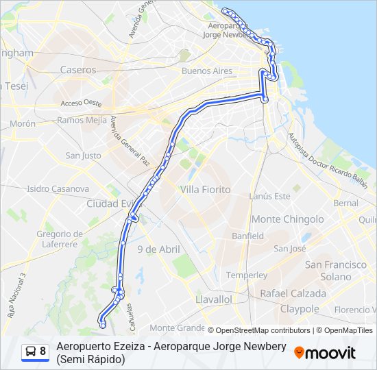 8 Colectivo Line Map
