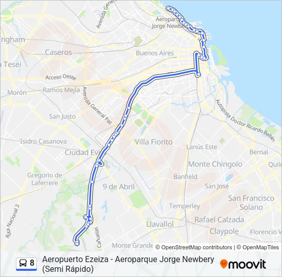 8 Colectivo Line Map