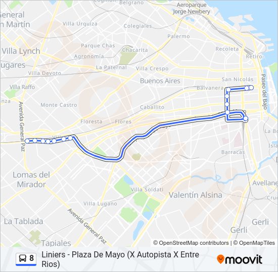 Mapa de 8 de Colectivo