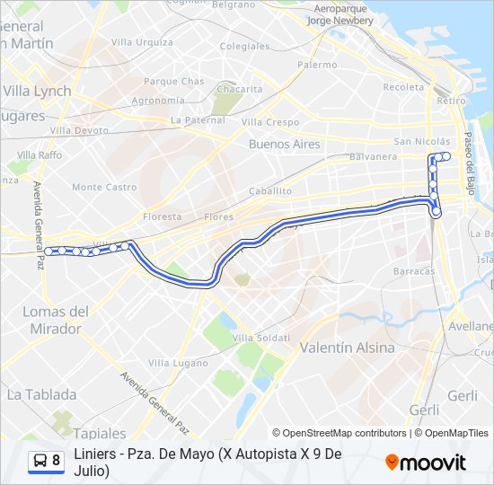 Mapa de 8 de Colectivo