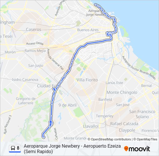 8 Colectivo Line Map