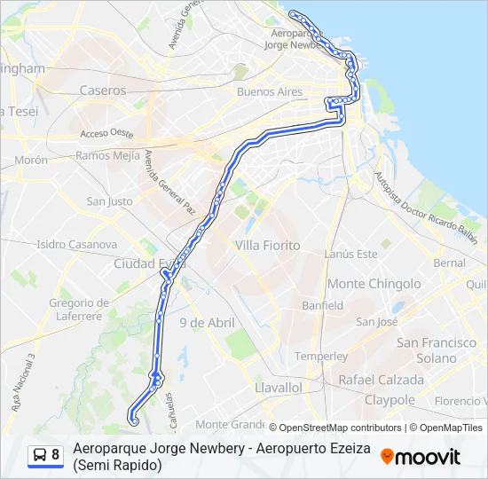 8 Colectivo Line Map