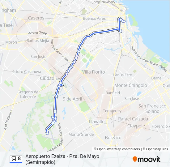 8 Colectivo Line Map