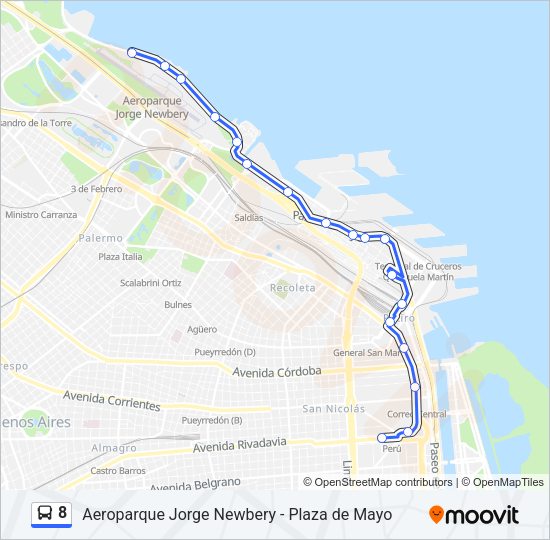8 Colectivo Line Map