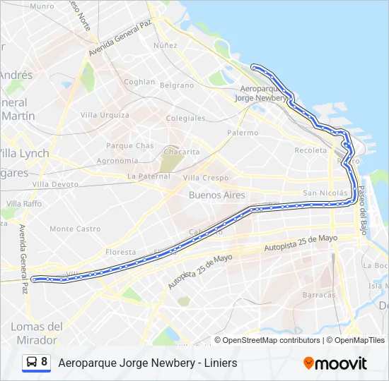 8 Colectivo Line Map