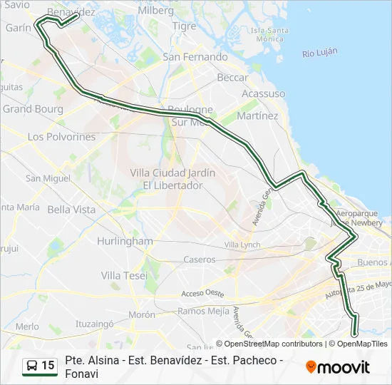15 Colectivo Line Map