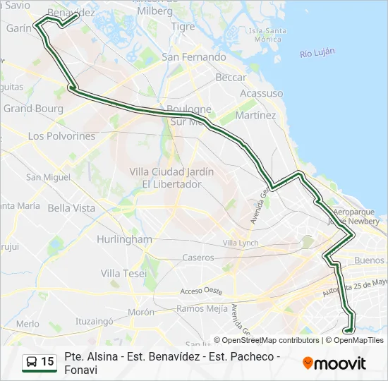 15 Colectivo Line Map