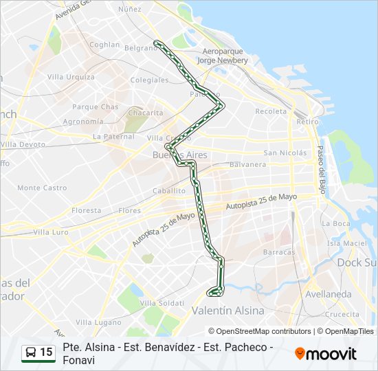 15 Colectivo Line Map