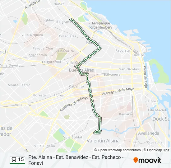 15 Colectivo Line Map