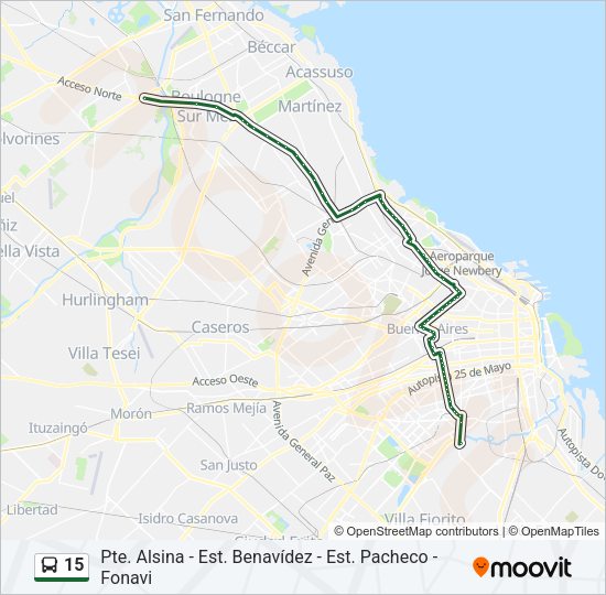 15 Colectivo Line Map