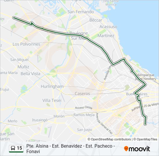 15 Colectivo Line Map