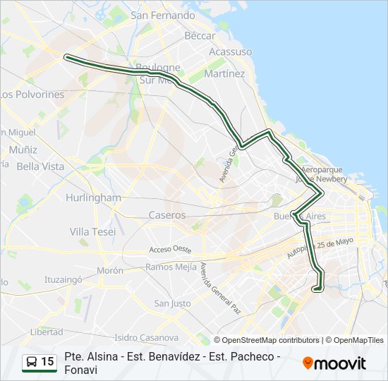 15 Colectivo Line Map