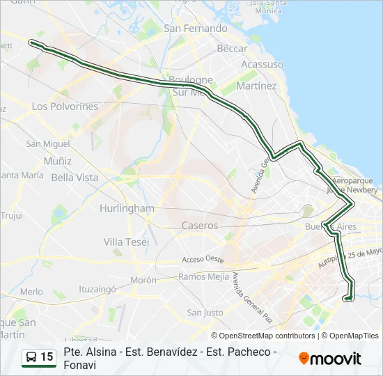 15 Colectivo Line Map