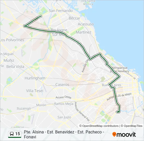 15 Colectivo Line Map