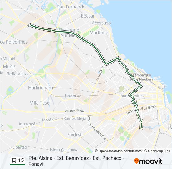15 Colectivo Line Map
