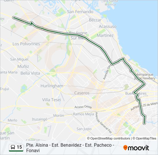 15 Colectivo Line Map