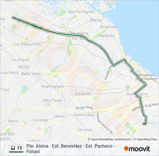 15 Colectivo Line Map