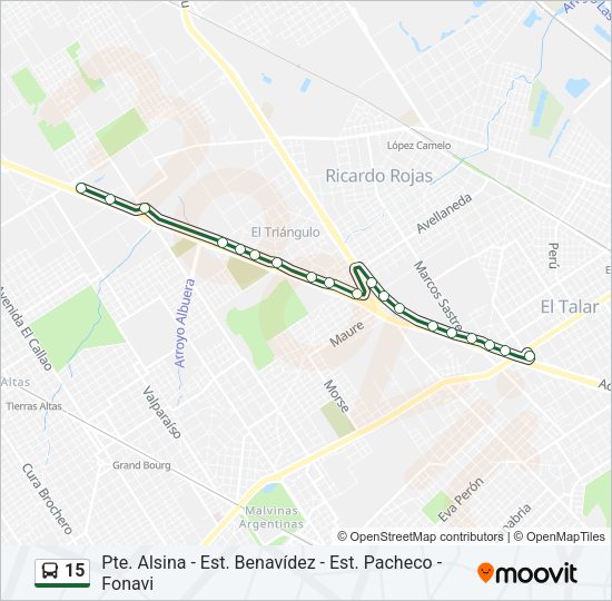 15 Colectivo Line Map