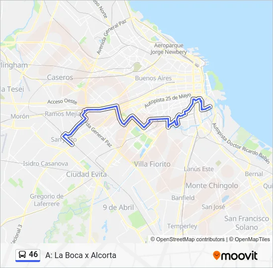 46 Colectivo Line Map