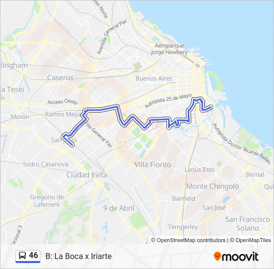 46 Colectivo Line Map