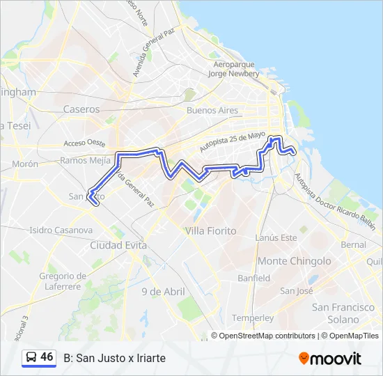 46 Colectivo Line Map