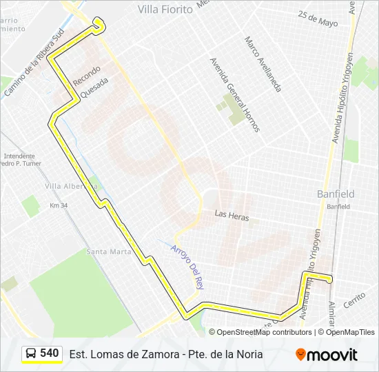 540 Colectivo Line Map