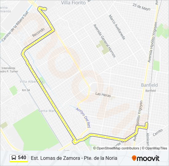 Mapa de 540 de Colectivo