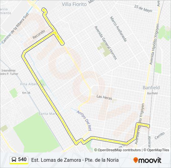 540 Colectivo Line Map