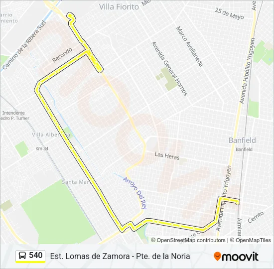 540 Colectivo Line Map