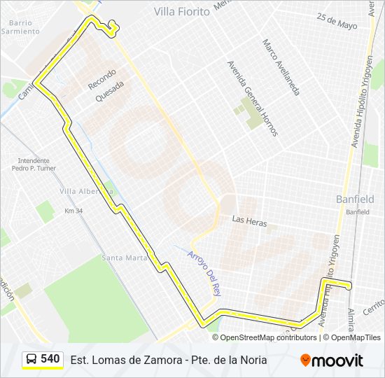 540 Colectivo Line Map