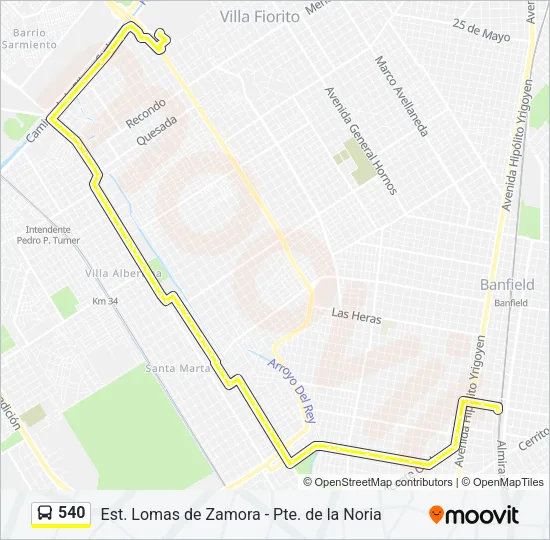540 Colectivo Line Map