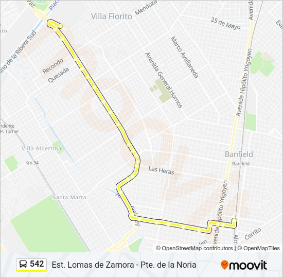 Mapa de 542 de Colectivo
