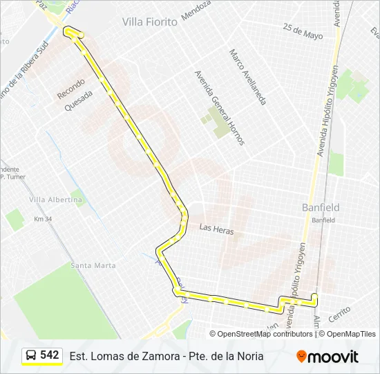 542 Colectivo Line Map
