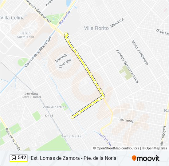 Mapa de 542 de Colectivo