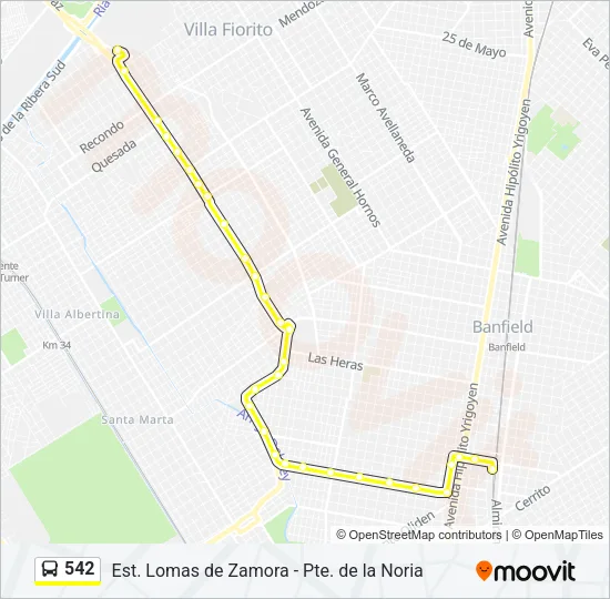 542 Colectivo Line Map