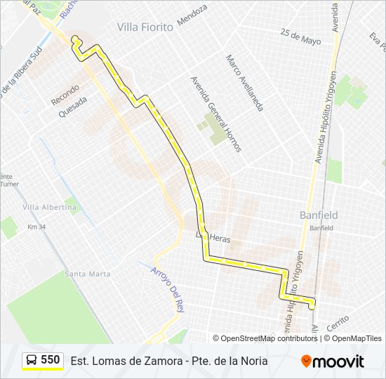 Mapa de 550 de Colectivo