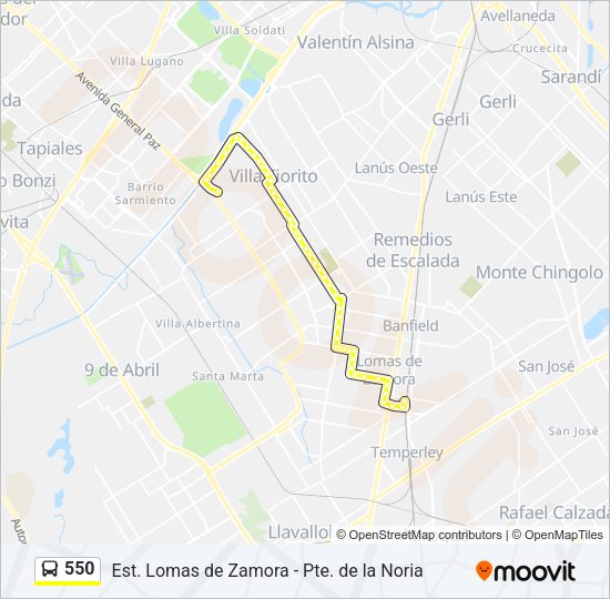 550 Colectivo Line Map