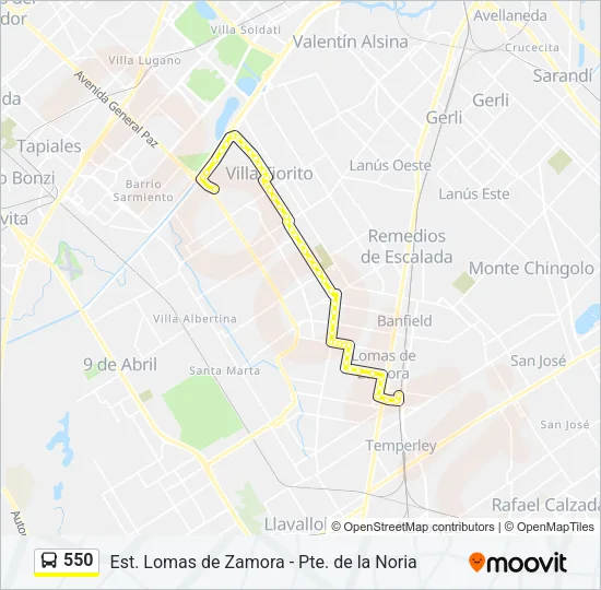 550 Colectivo Line Map