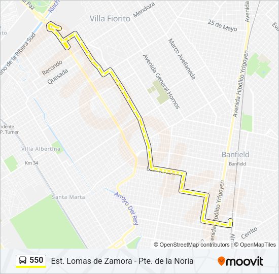550 Colectivo Line Map