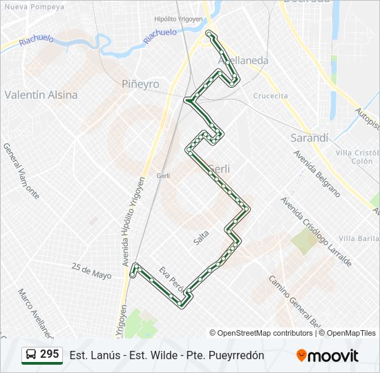 Mapa de 295 de Colectivo
